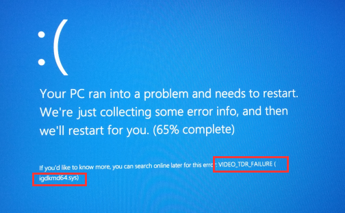 igdkmd64.sys on Windows 10 Blue Screen Error 