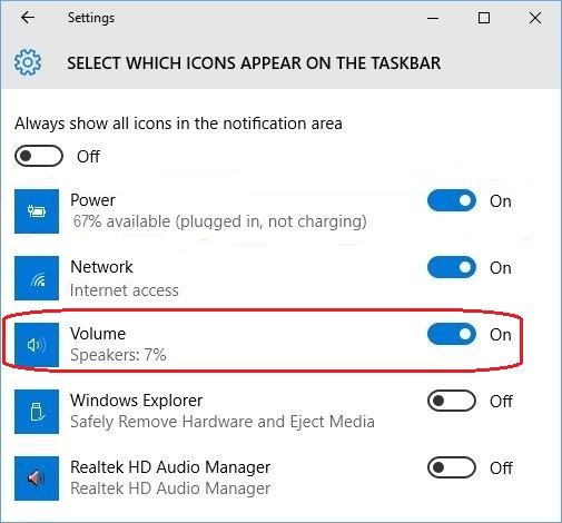 Fix Volume Icon Missing on Windows 10 [with Pictures] 