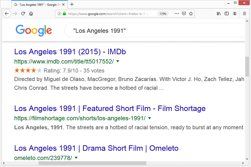 Лос-Анджелес 1991 поиск Google