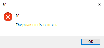 How To Fix The Parameter is Incorrect Error 