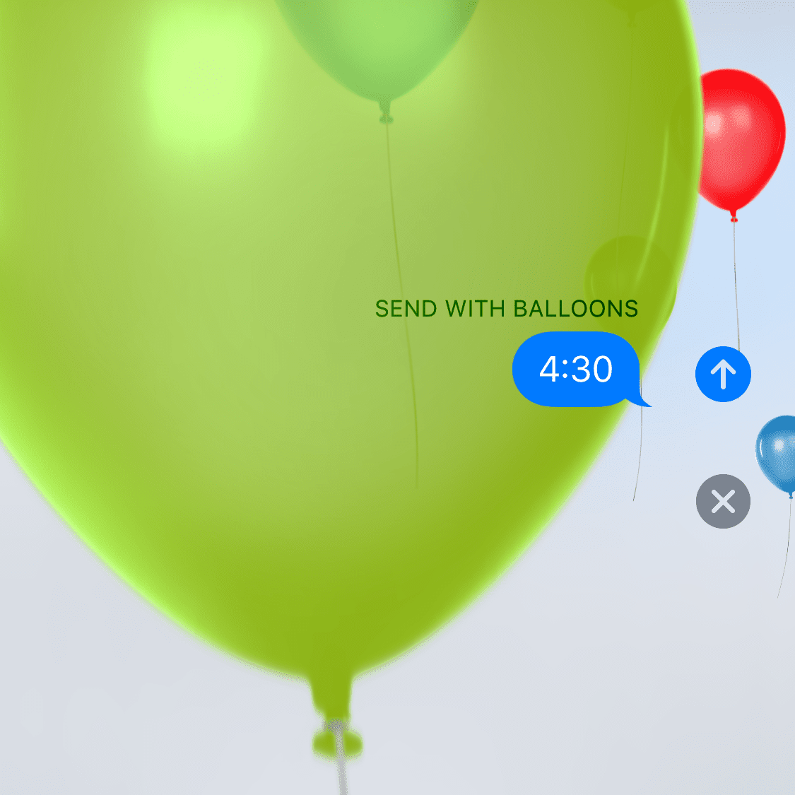 Полноэкранный эффект iMessage balloon