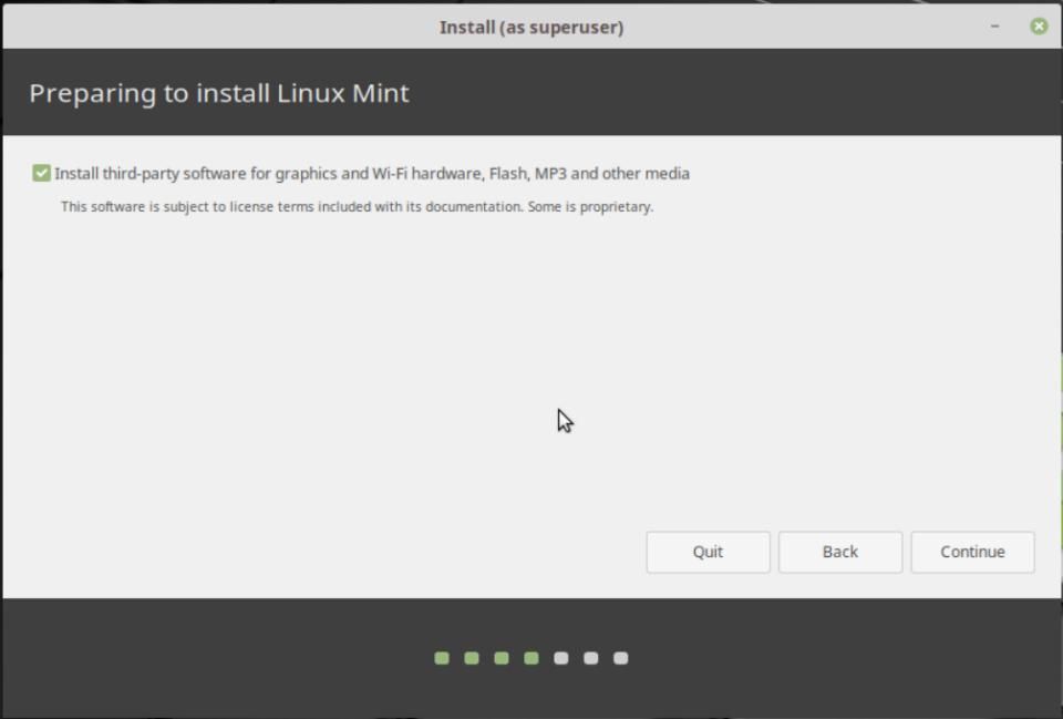 Вариант стороннего программного обеспечения для установки Linux Mint