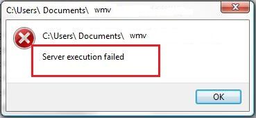 Windows Media Player “Server execution failed” Error on Windows 