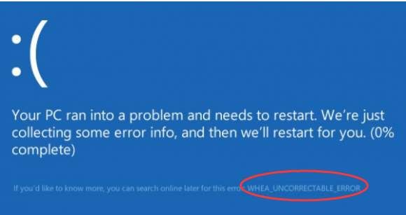 Whea Uncorrectable Error on Windows 10 
