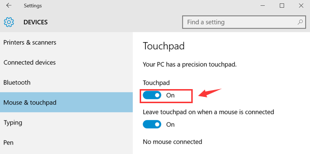 Disable Touchpad When Connected to Mouse on Windows 10 