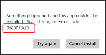 Fix 0x80073cf9 Store Error on Windows 10/8.1/8 
