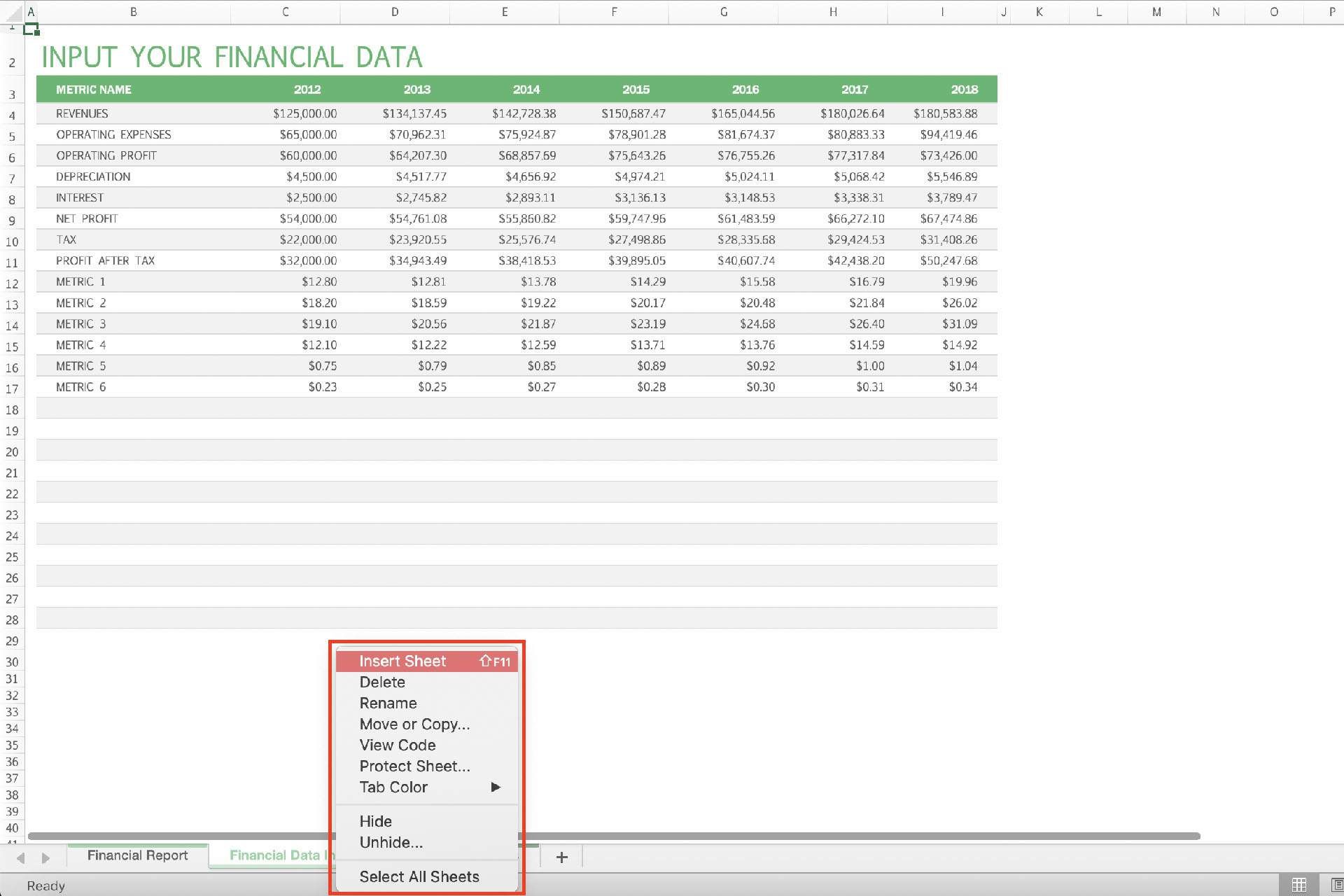 Экран Microsoft Excel, добавление нового листа через вкладку.