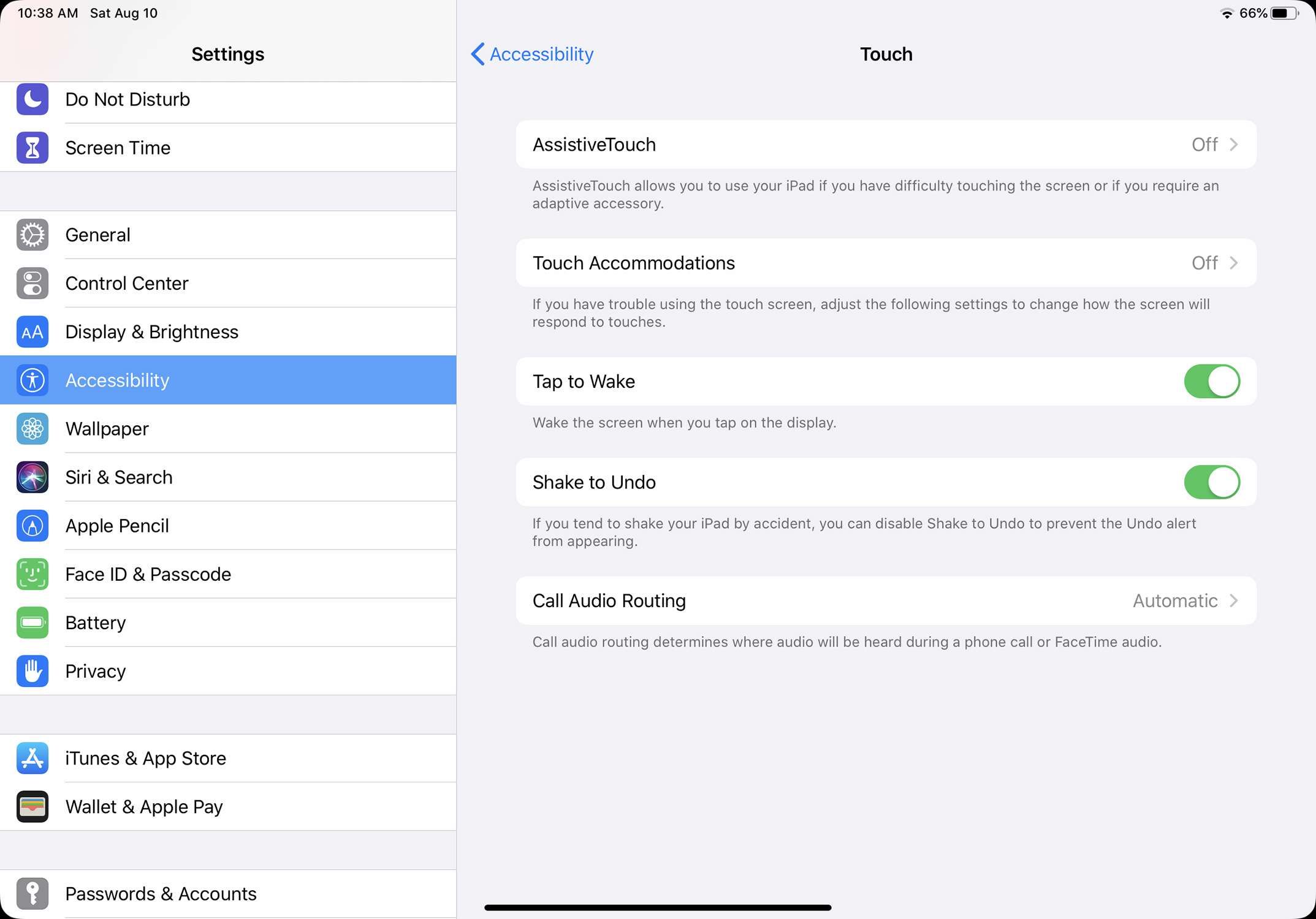 Снимок экрана с меню AssistiveTouch на iPadOS 13