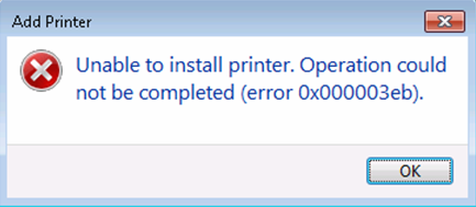 How To Fix Unable to install Printer.Operation could not be completed 