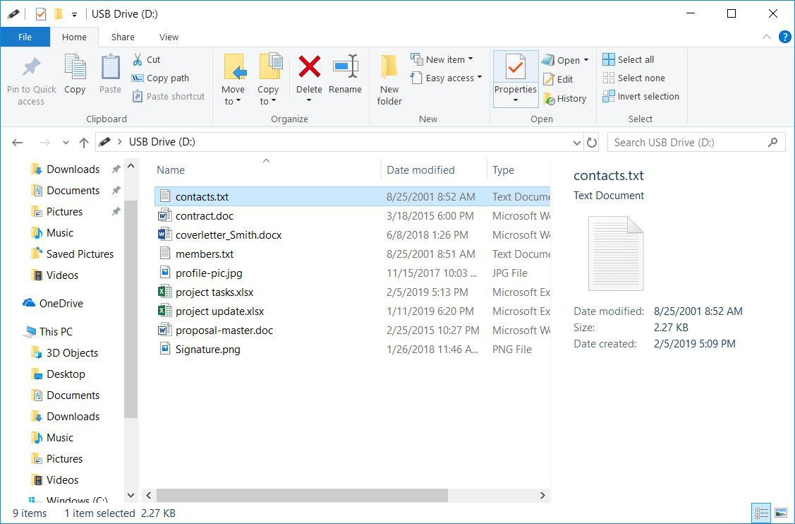 Снимок экрана, показывающий, как получить доступ к свойствам файла для снятия защиты от записи с USB в Windows