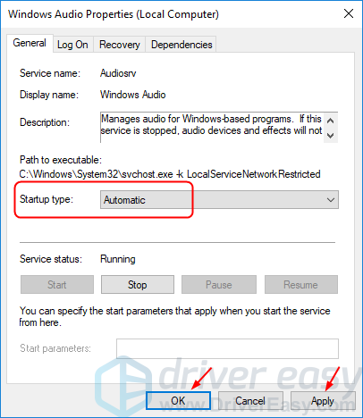 Easy to Fix “The Audio service is not running” on Windows 10 