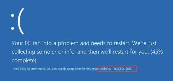 Best Solutions to Critical Process Died Error in Windows 10/7/8 