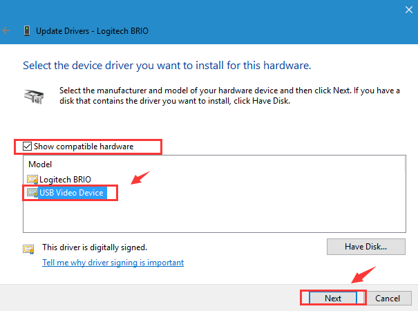 Logitech Brio Webcam Not Detected After Windows 10 Creators Update 