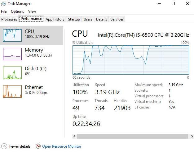 High CPU Usage on Windows 10 