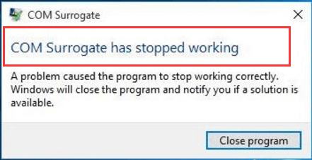 Fix “COM Surrogate(dllhost.exe) has stopped working” error on Windows 10 