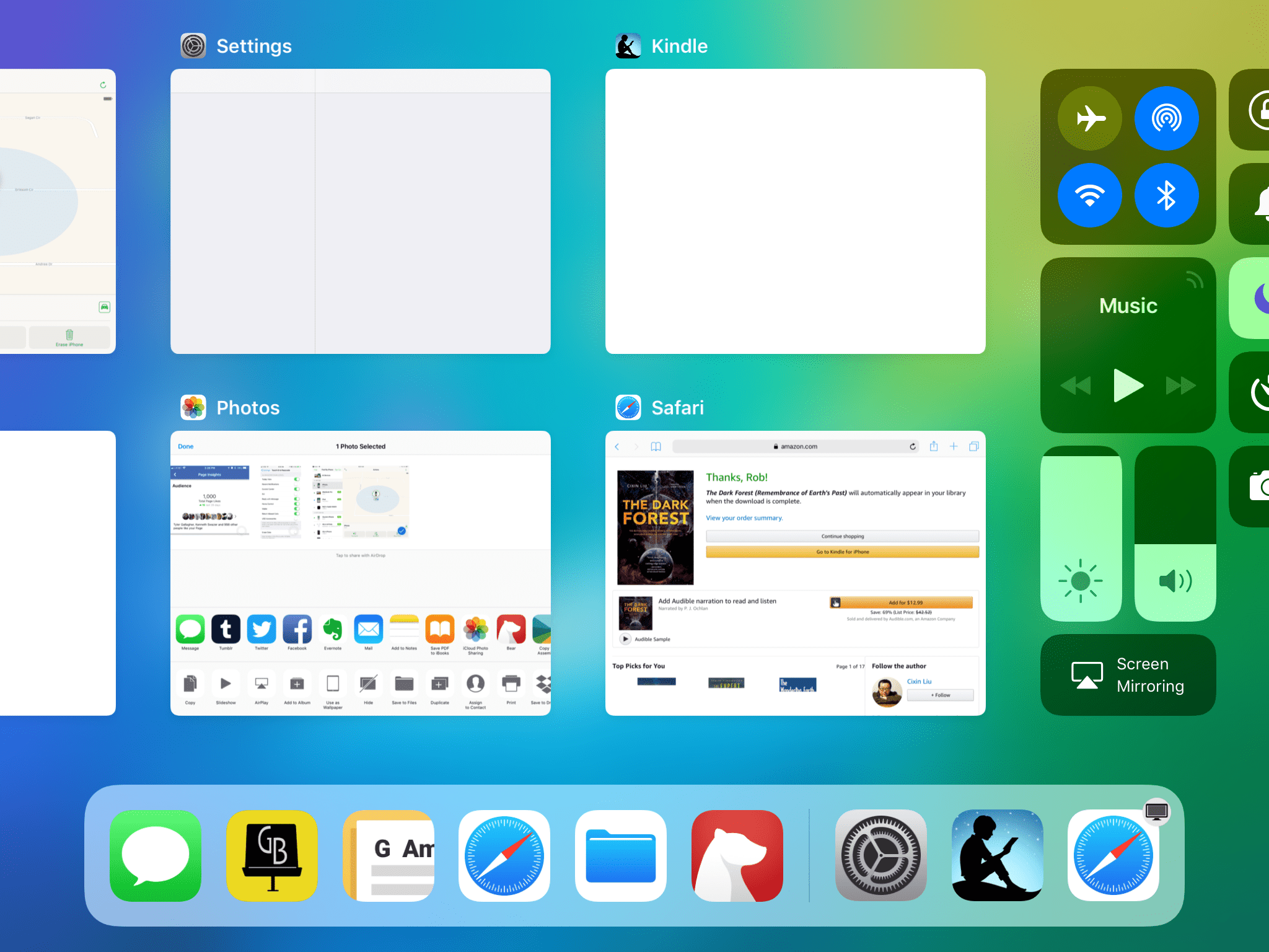 Экран многозадачности на iPad