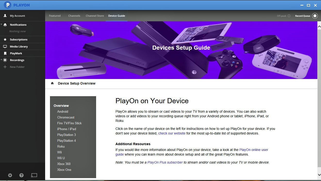 PlayOn Desktop App - Совместимые устройства