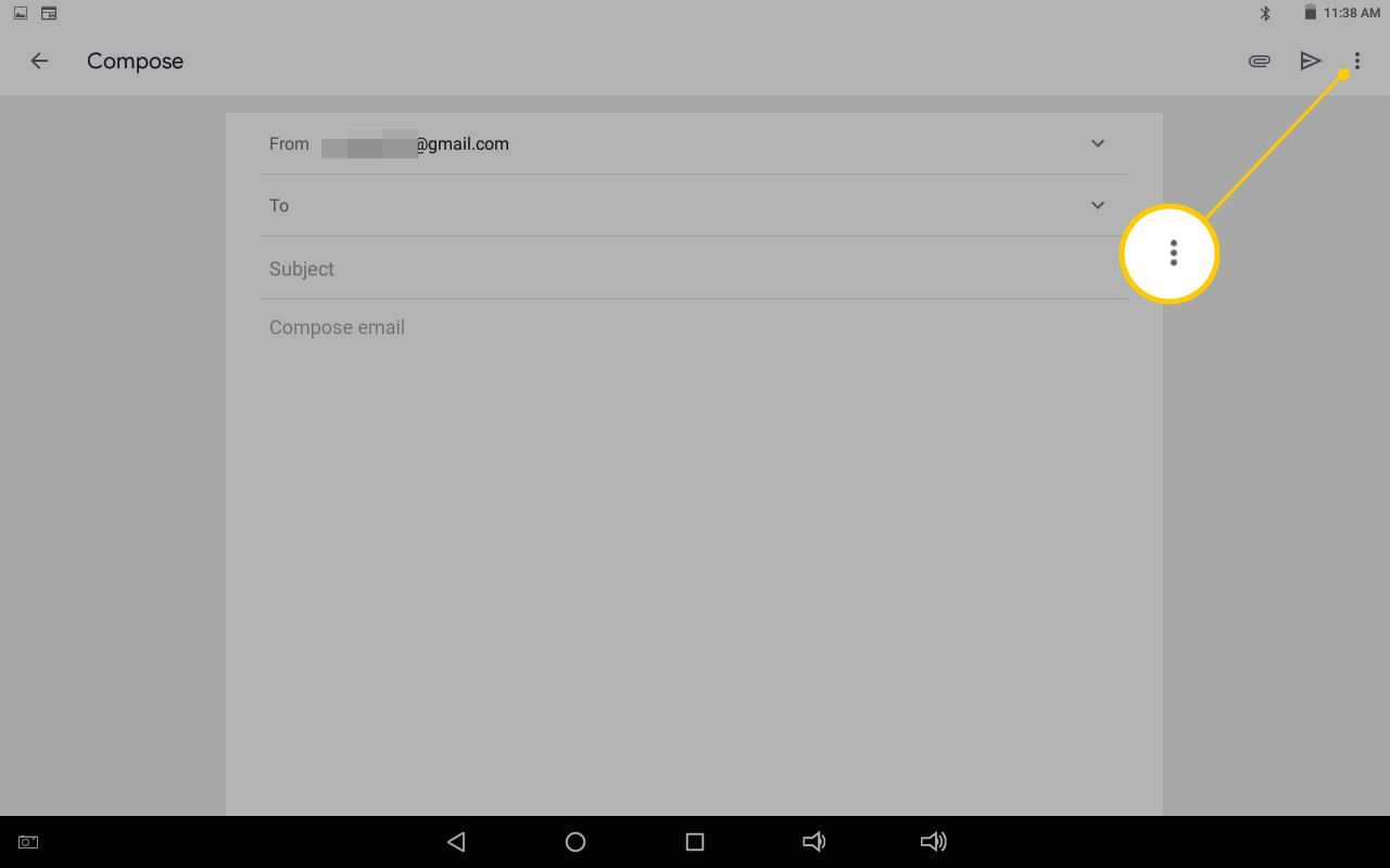 Кнопка «Еще» в Gmail для Android
