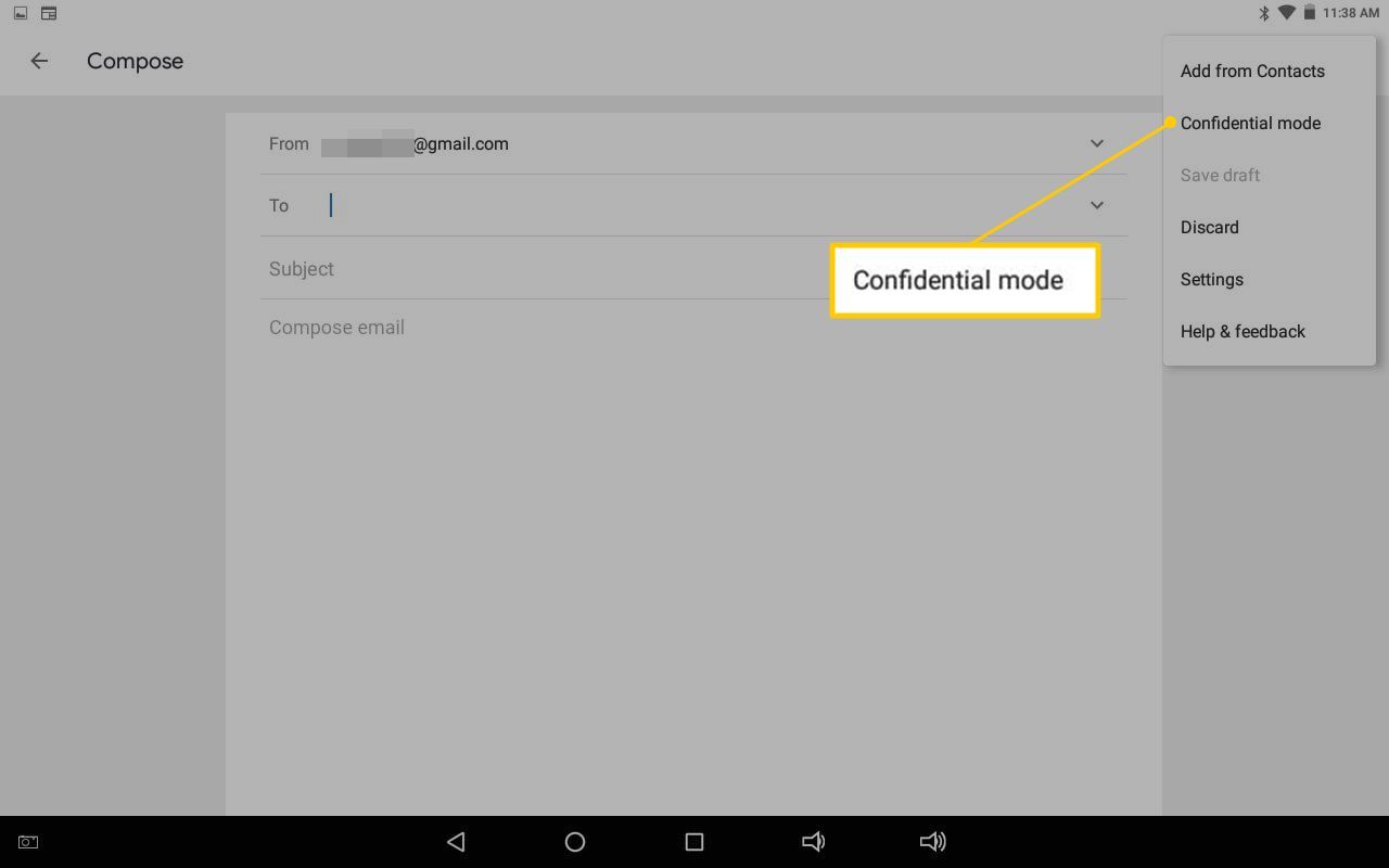 Конфиденциальный режим в Gmail для Android