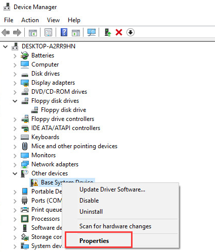 How To Fix Base System Device Driver problem in Device Manager 