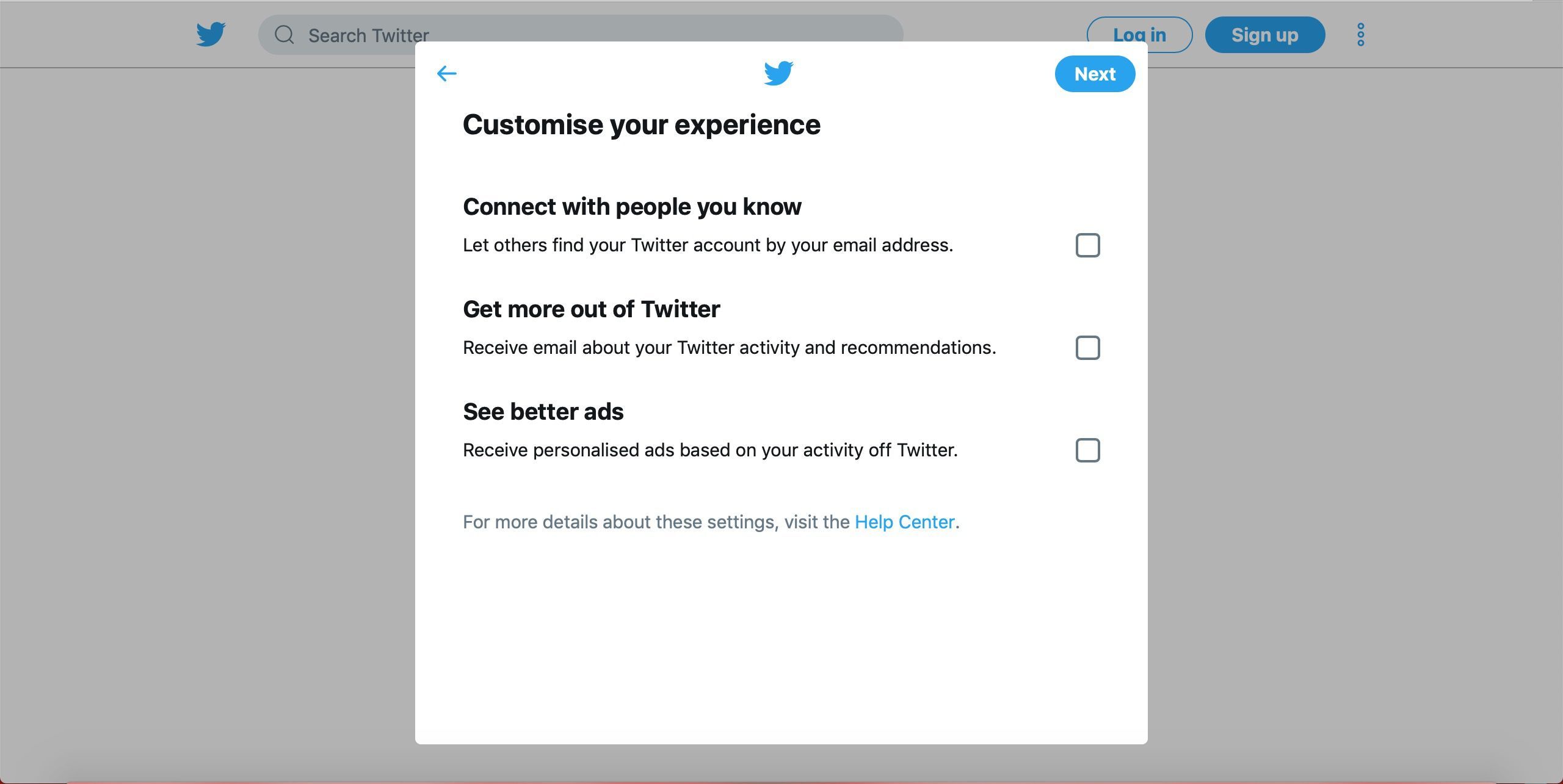 Twitter Настройте свой экран опыта