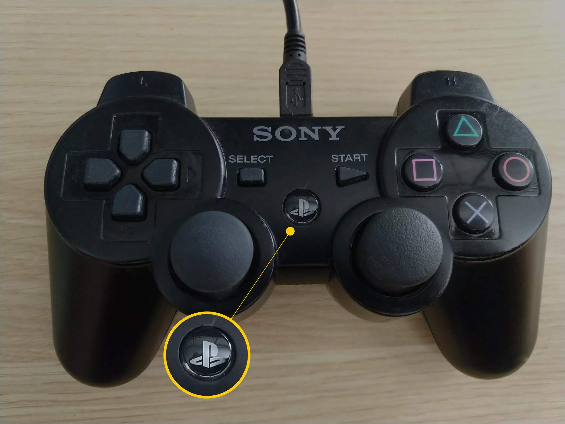 Кнопка PS на контроллере PS3