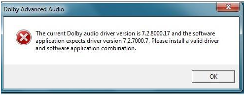 Dolby Advanced Audio Driver Not Working in Windows 