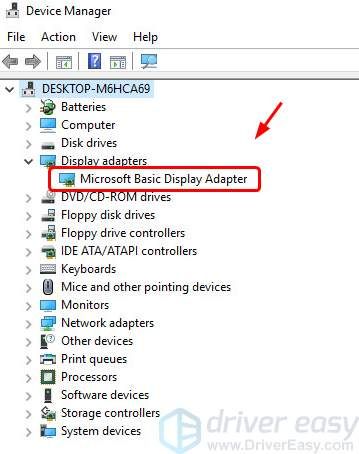 Graphics Driver Shows as Microsoft Basic Display Adapter 