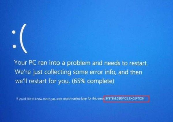 System Service Exception on Windows 10 