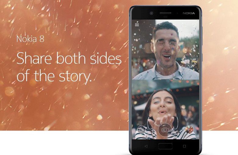 Nokia 8 позволяет поделиться обеими сторонами истории