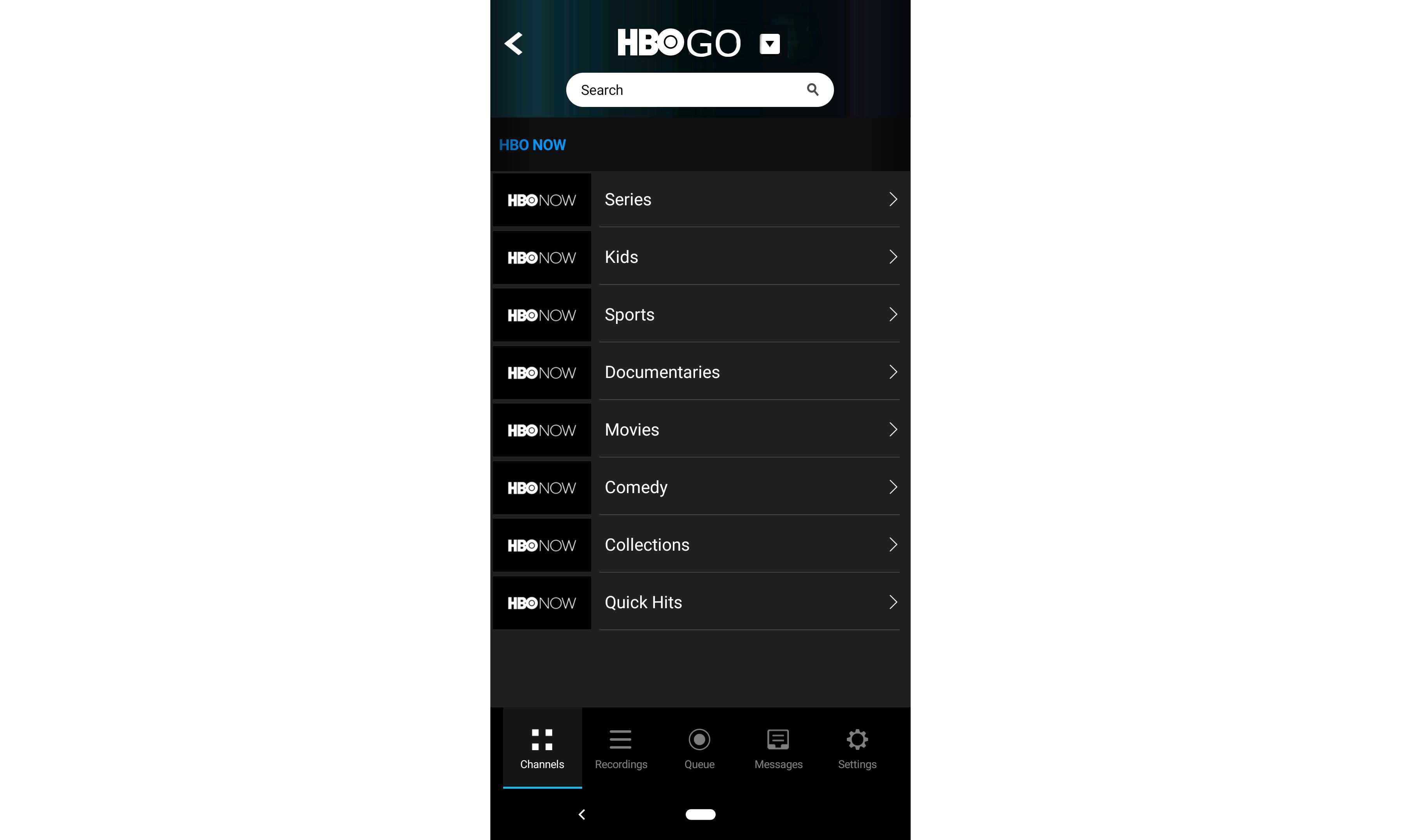 Скриншот HBO Go на PlayOn Cloud.