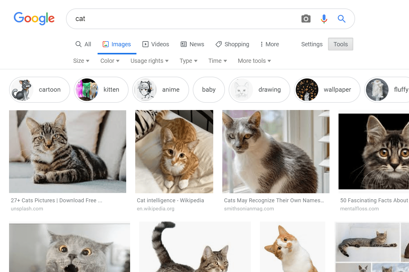 Фильтры поиска картинок Google