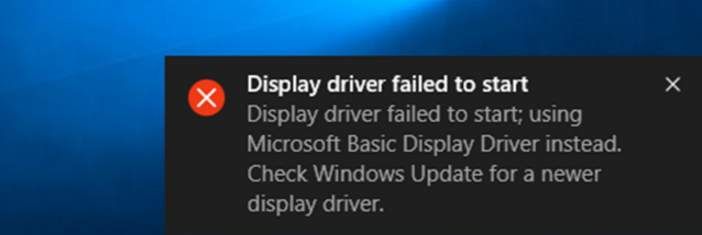 How To Fix Display driver failed to start in Windows 10 