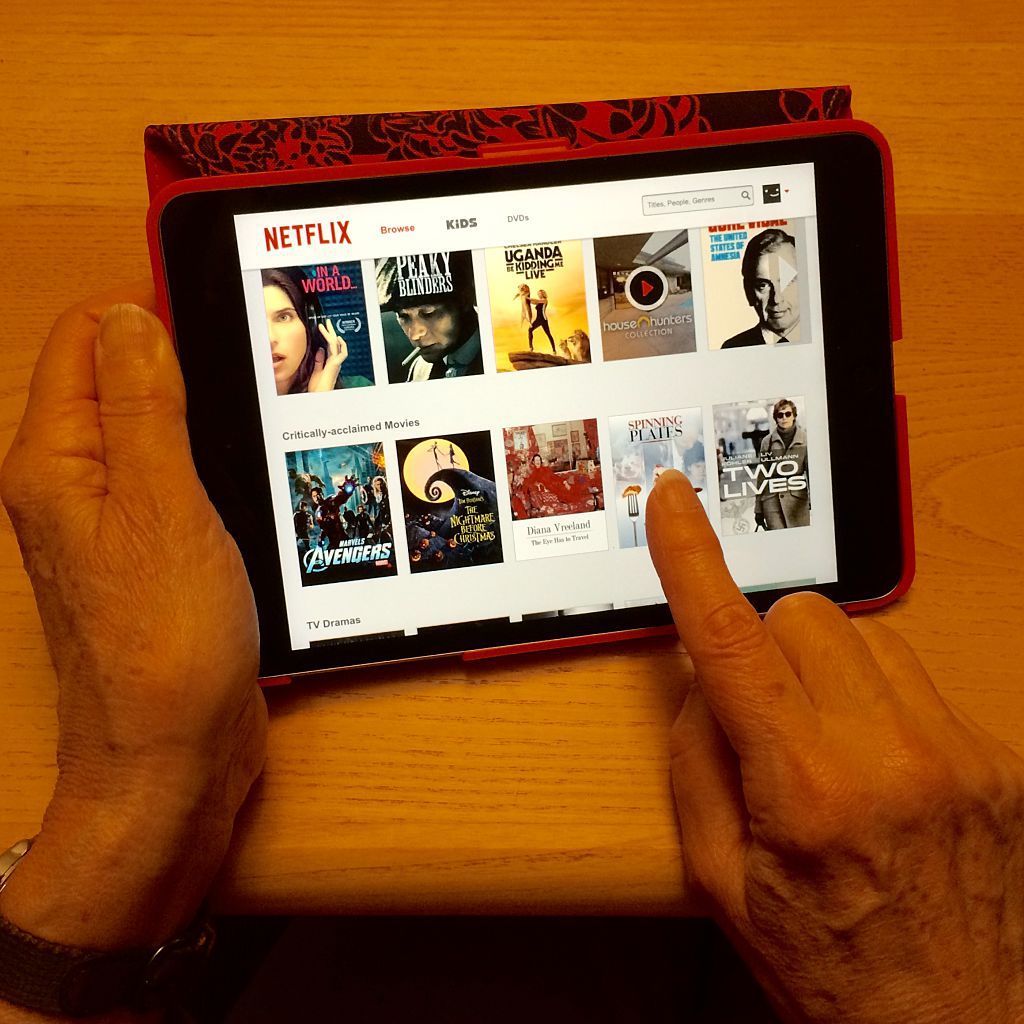 Домашняя страница Netflix на iPad