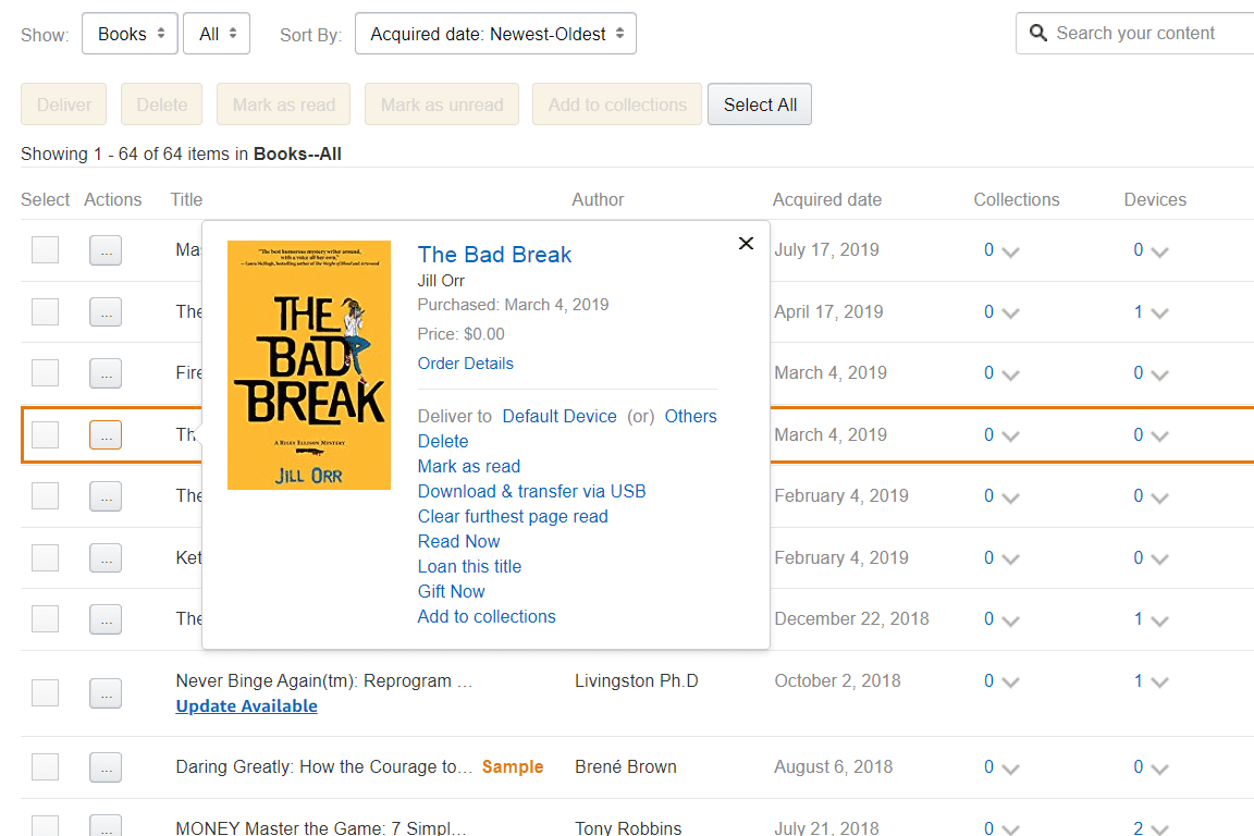 Книга «Плохой перерыв» одалживает этот титул на Amazon