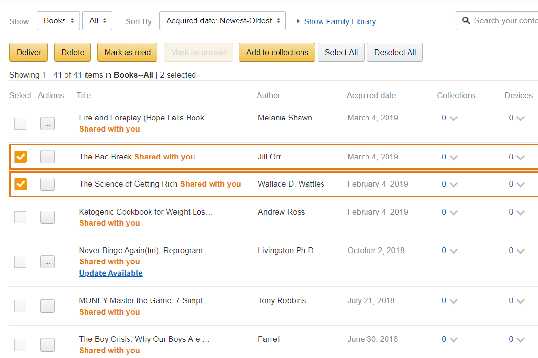 Общие книги на Amazon