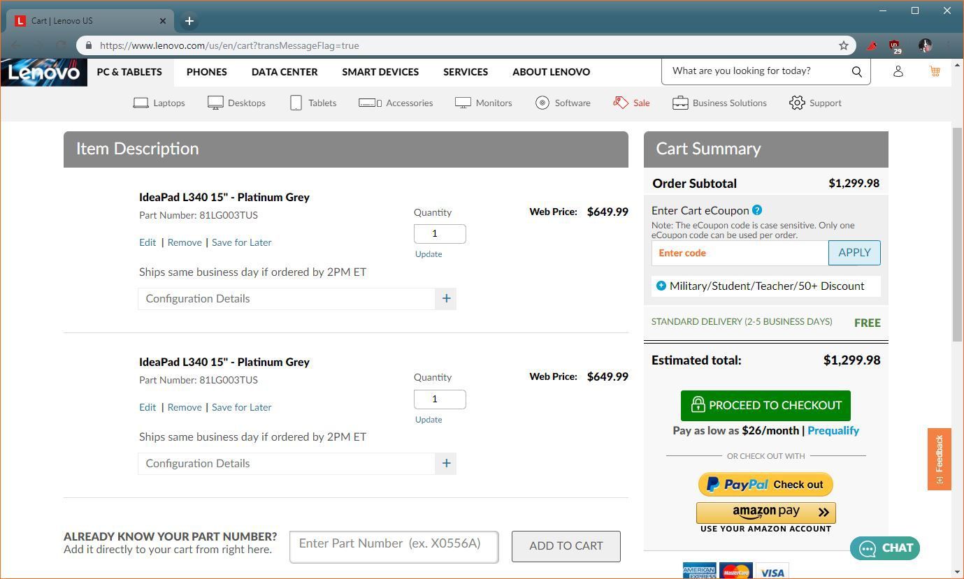 Скриншот процесса проверки Lenovo.