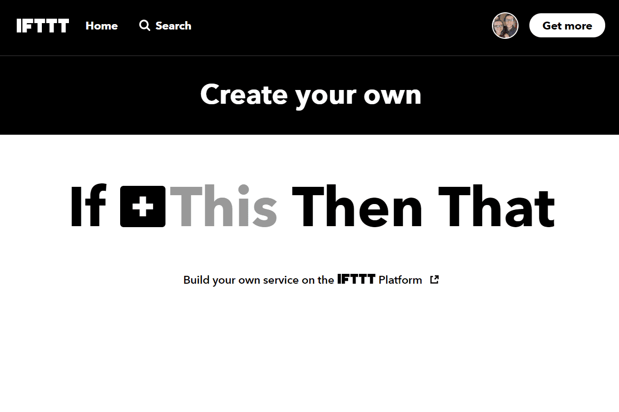 IFTTT создай свою страницу