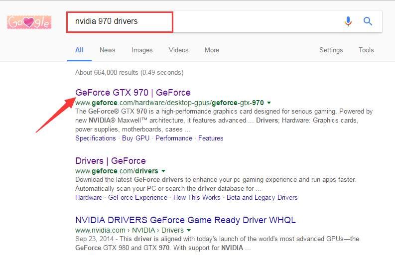 Nvidia GTX 970 Drivers Update for Windows 10 