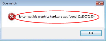 Overwatch No Compatible Graphics Hardware Was Found 