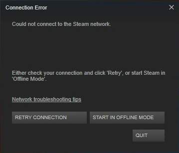 Solutions for Steam Error: “Could Not Connect to the Steam Network” 