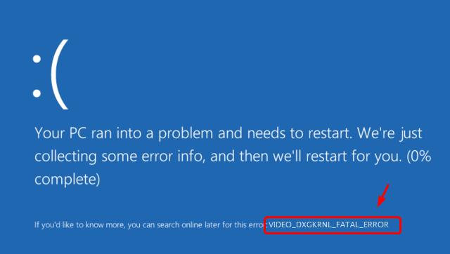Video Dxgkrnl Fatal Error Blue Screen on Windows 10 