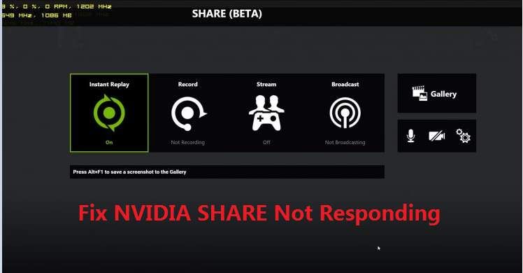NVIDIA Share Not Responding 