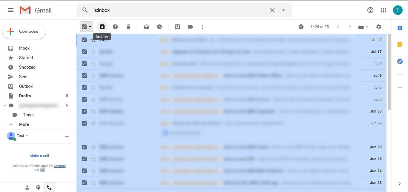 Gmail архив всех