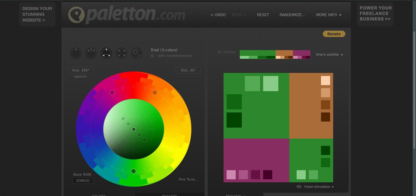 Генерация цветовой схемы на Палеттоне