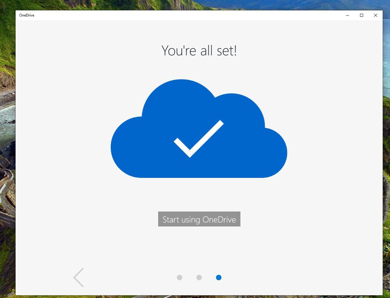 Снимок экрана приложения OneDrive