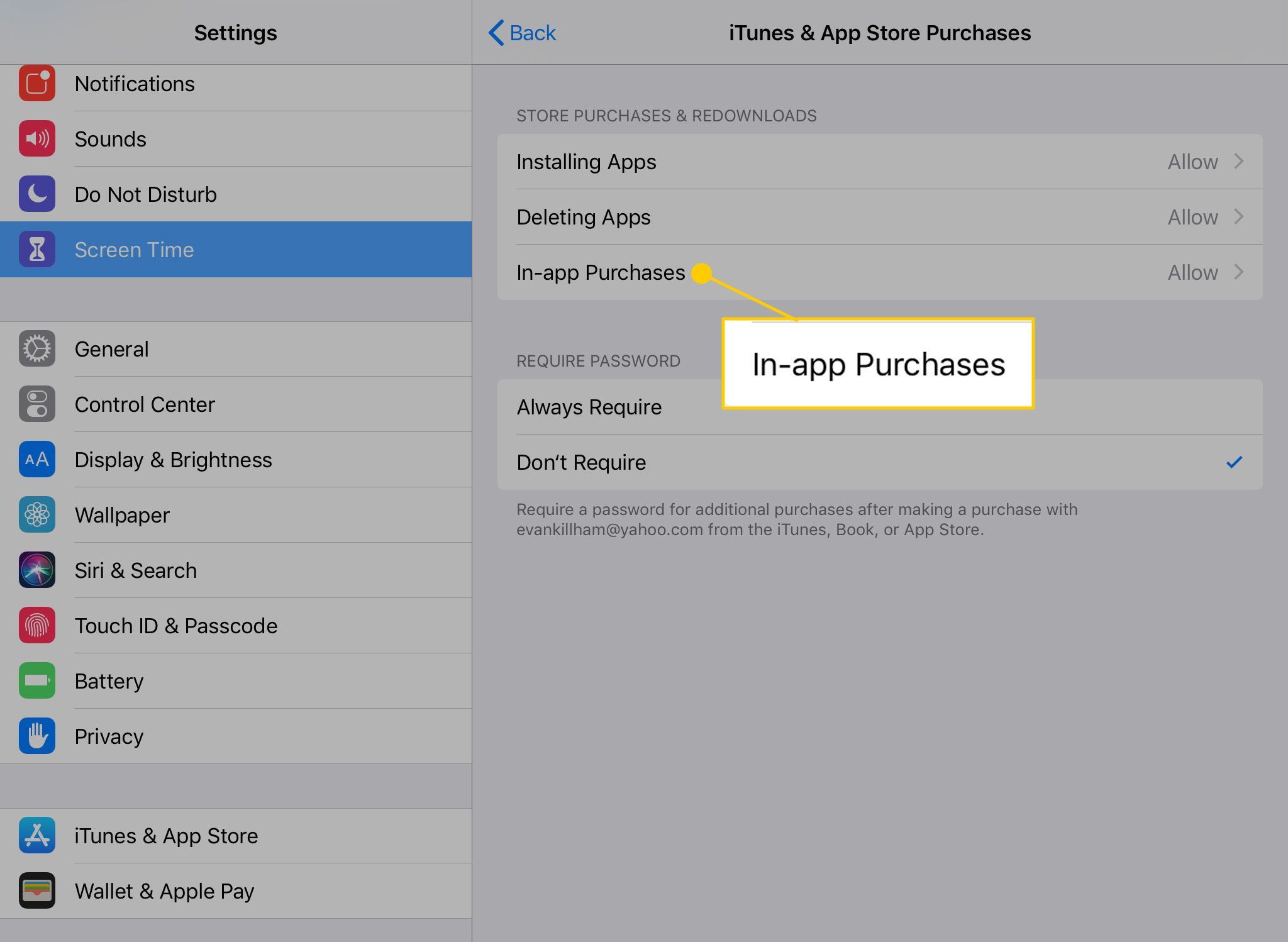 Настройка покупок в приложении на iPad