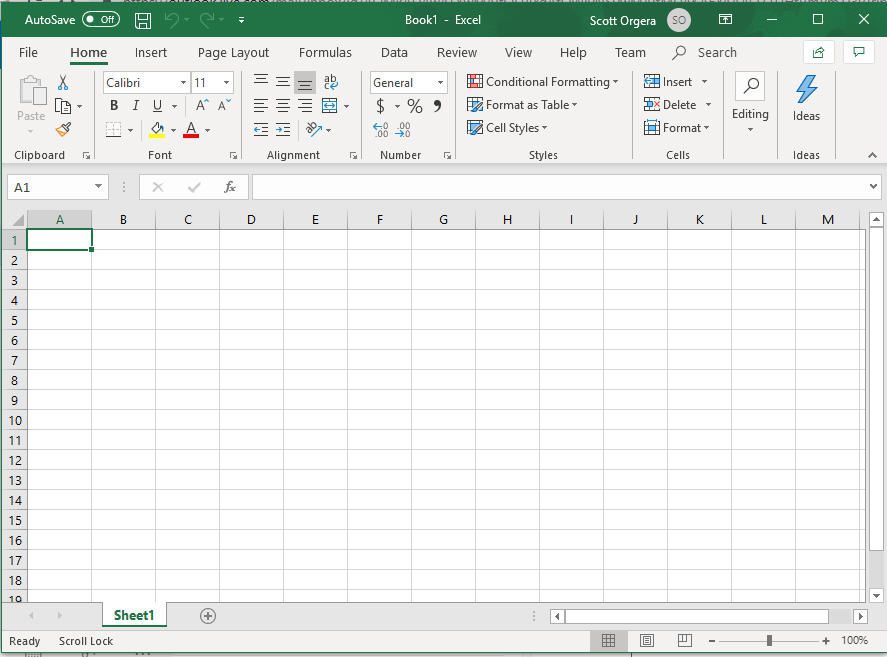 снимок экрана Excel 365 для Windows