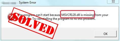 Best Solutions to Fix MSVCR120.dll is missing in Windows 