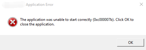 The Application was Unable to Start Correctly (0xc000007b) 